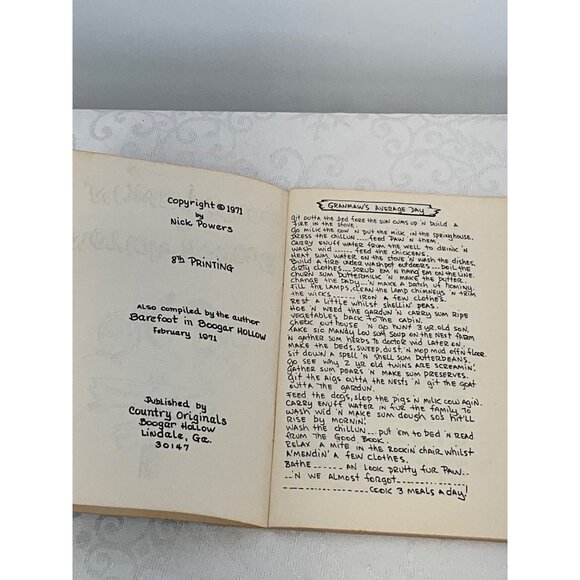 Boilin Bakin In Boogar Hollow A Country Cookbook 1971 8th Printing Vintage Paper - Picture 4 of 4